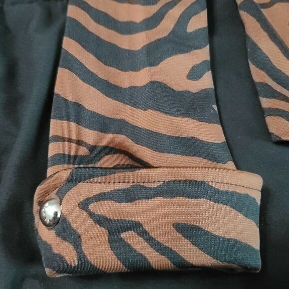 Lisa International Womens Jacket Multicolor Size PM Polyester Blend Stretch Zip - Picture 11 of 12